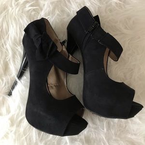 Black Peep Toe Heels
